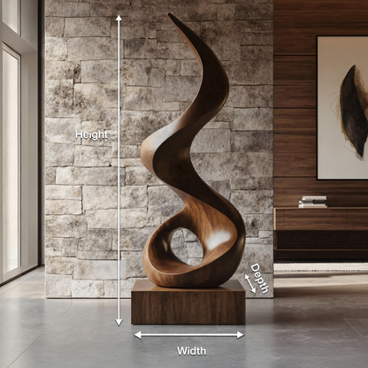 Mid Century Abstract Wooden Sculpture For Outdoor Garden