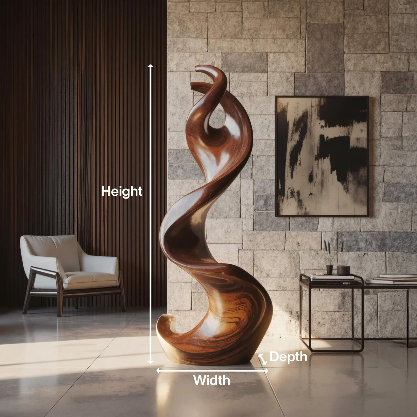 Farmhouse Large Twisted Spiral Floor Art For Living Room