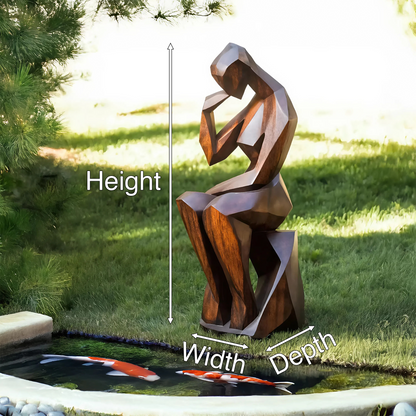 Farmhouse Wooden Sculpture For Garden Rustic Wall Decor