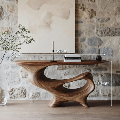 Mid Century Wooden Console Table For Living Room