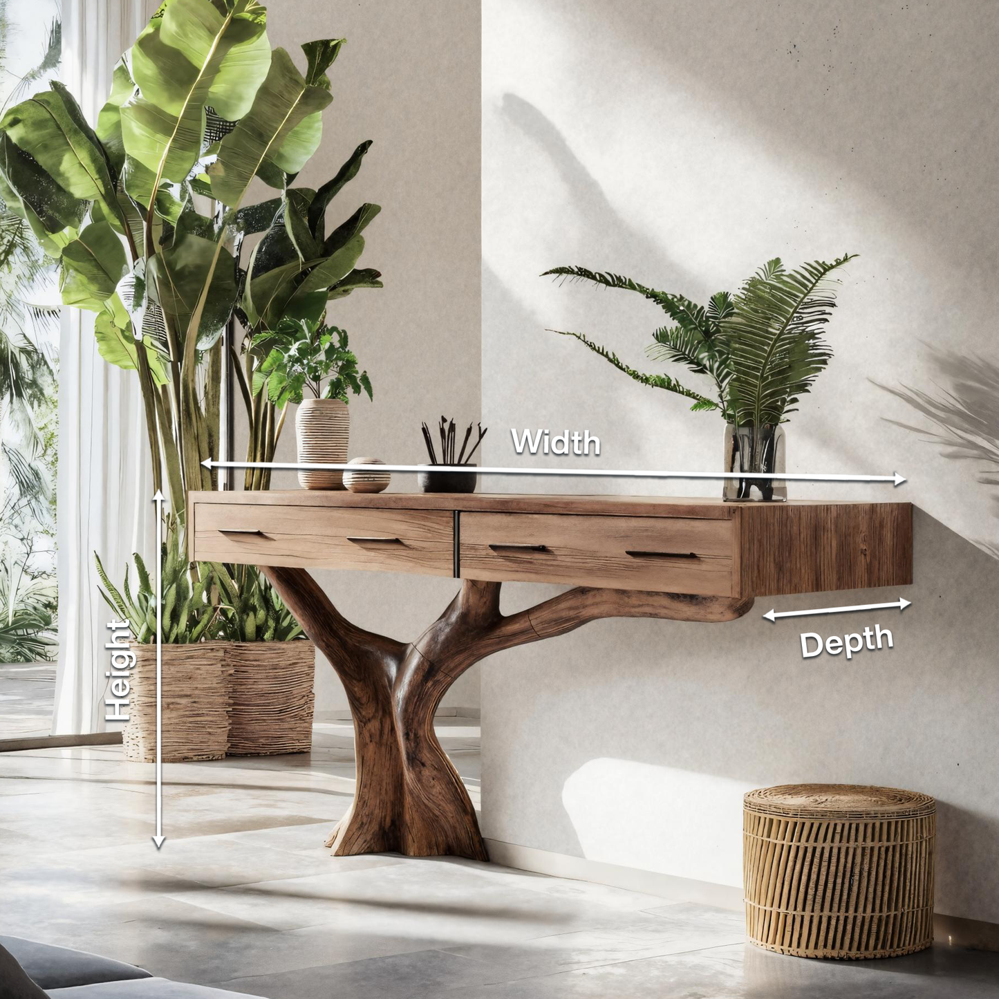 Farmhouse Live Edge Entryway Table For Bedroom Cozy Rustic Vibes