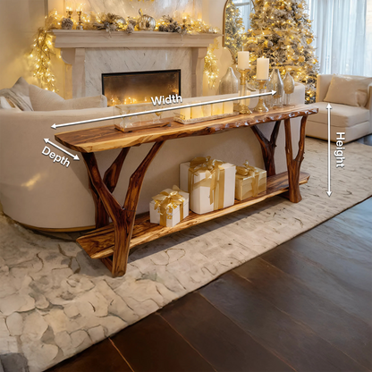 Farmhouse Solid Wood Console Table For Living Room Holiday Furniture Decor