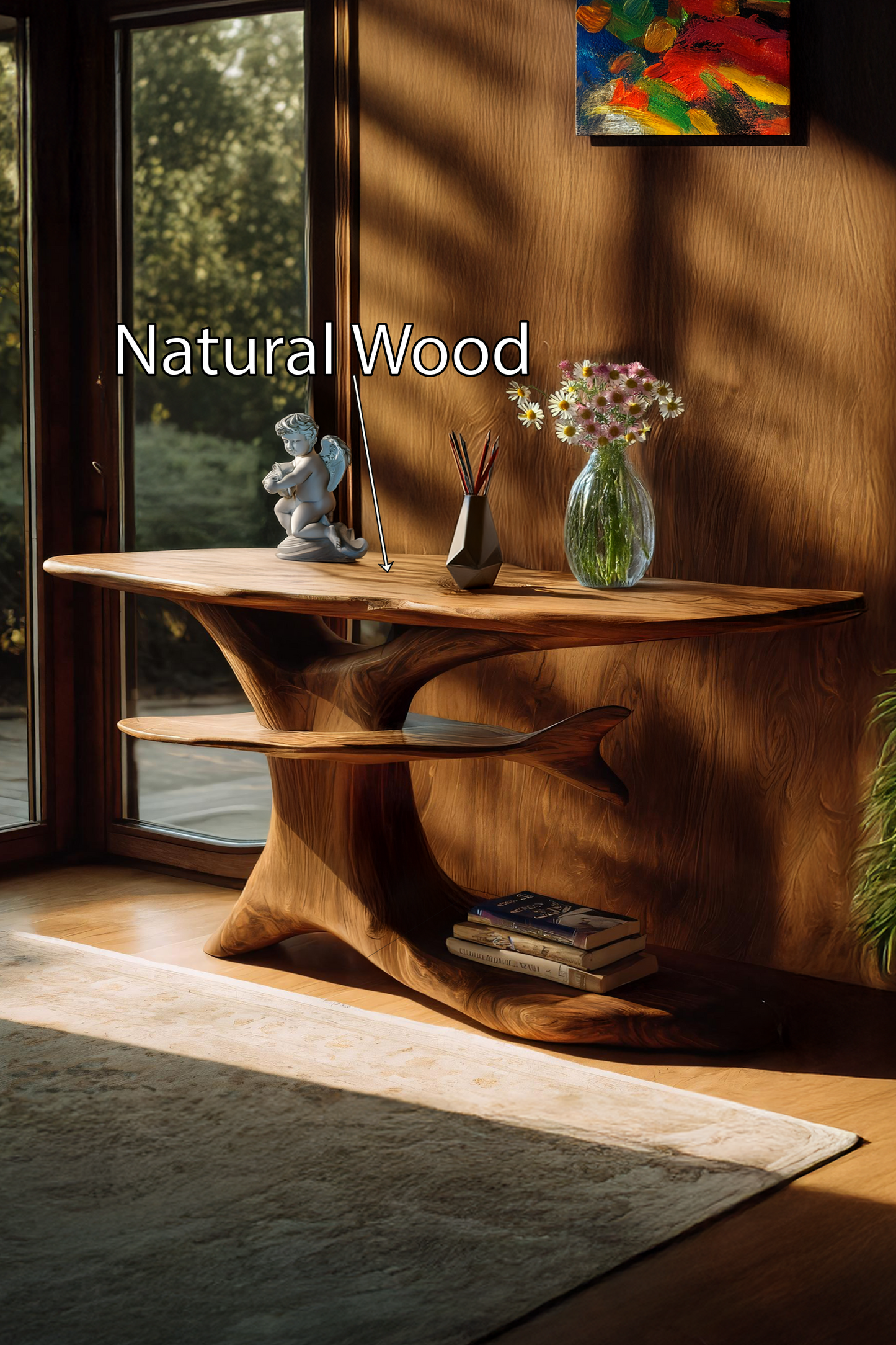 Handcrafted Live Edge Console Table For Farmhouse Decor