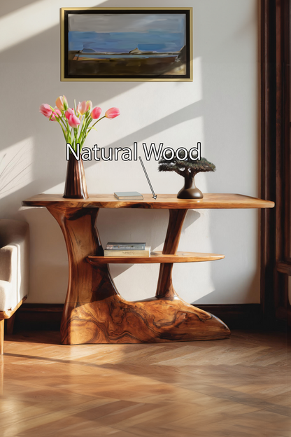 Handcrafted Wooden Entryway Table For Rustic Home Styling