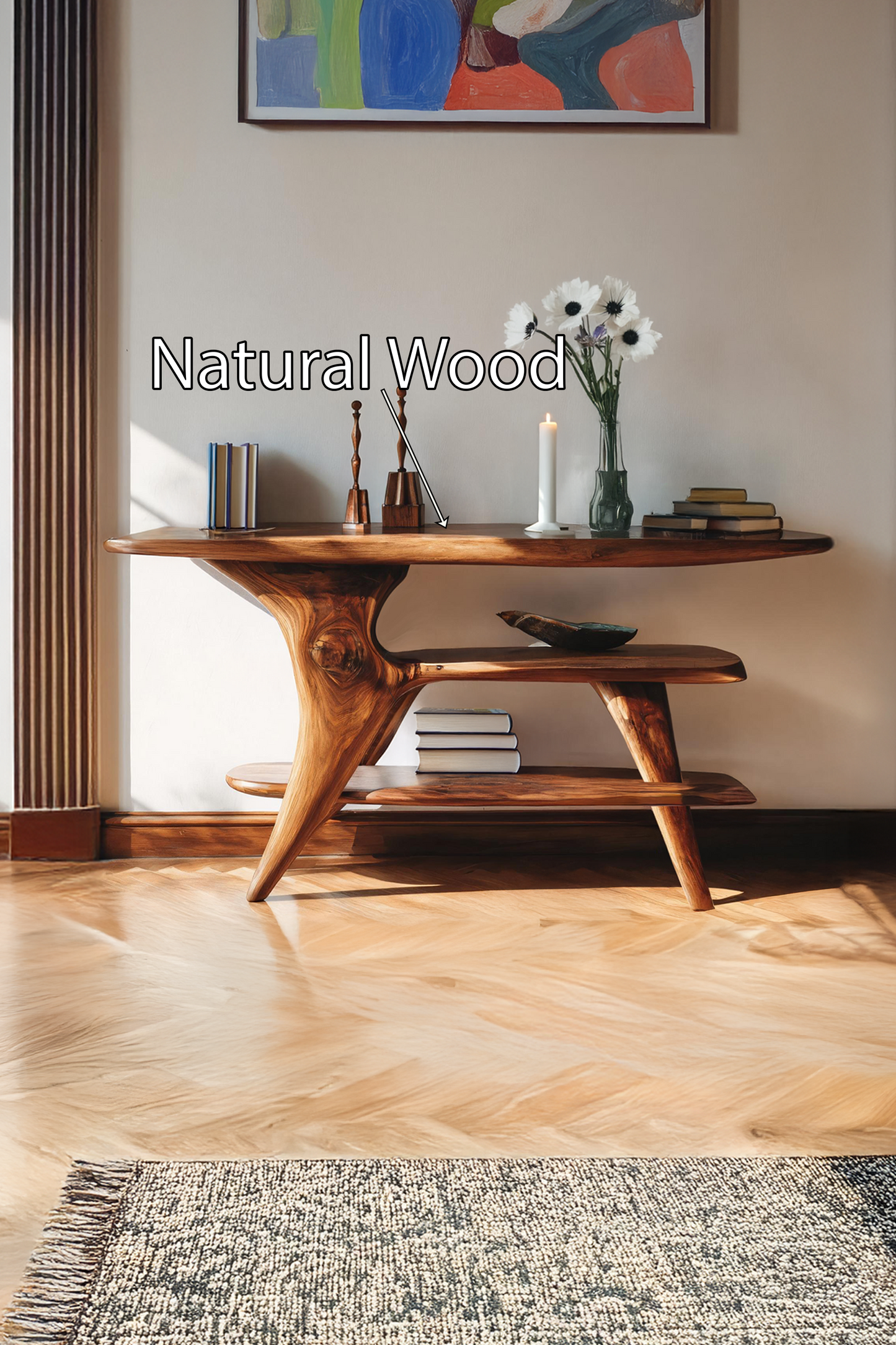 Farmhouse Live Edge Console Table For Unique Entryway Design