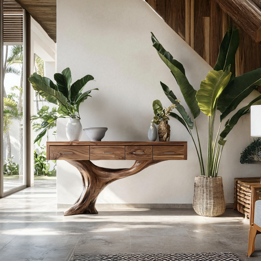 Farmhouse Solid Wood Dressing Table For Bedroom Decor And Storage