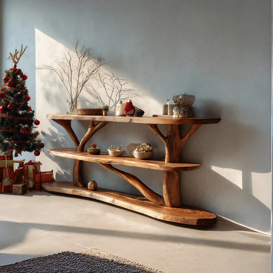 Farmhouse Solid Wood Console Table For Bedroom Decor Christmas Furniture