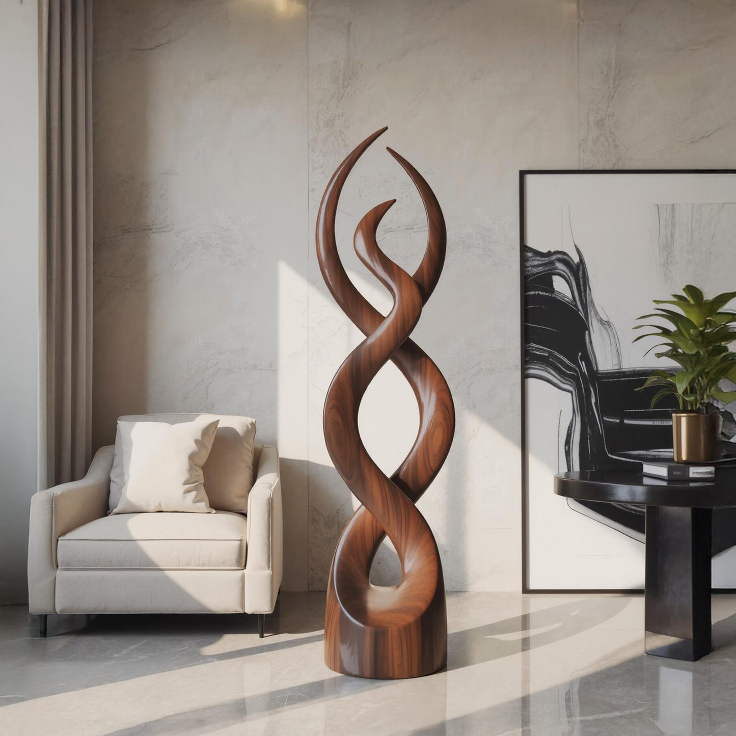 Modern Abstract Wooden Sculpture For Home Decor