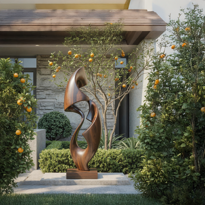 Rustic Abstract Sculpture For Office Decor