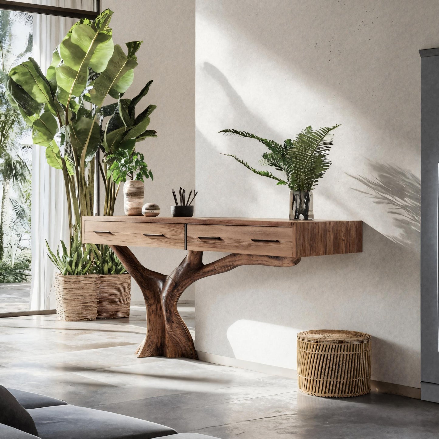 Farmhouse Live Edge Entryway Table For Bedroom Cozy Rustic Vibes