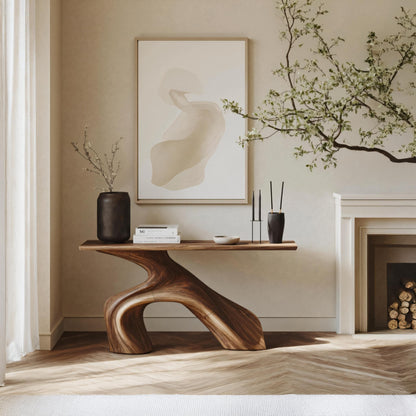 Farmhouse Live Edge Console Table Entryway Decor