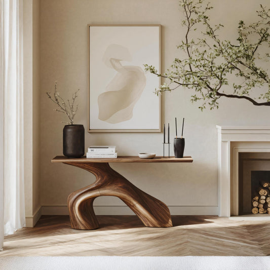 Farmhouse Live Edge Console Table Entryway Decor