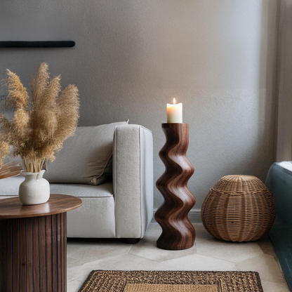 Mid Century Abstract Wood Sculpture For Home Decor