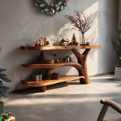 Handcrafted Solid Wood Console Table For Xmas Furniture Entryway Design