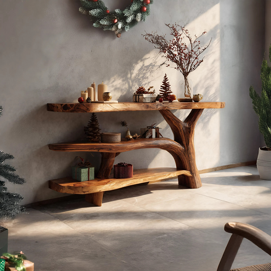 Handcrafted Solid Wood Console Table For Xmas Furniture Entryway Design