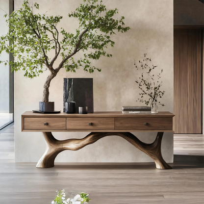 Handcrafted Live Edge Entryway Table For Entryway Rustic Style