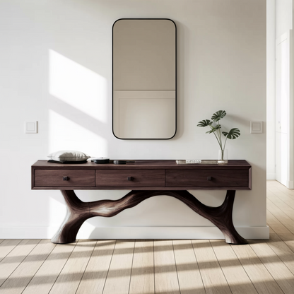 Handcrafted Live Edge Entryway Table For Entryway Rustic Style