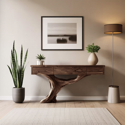 Farmhouse Solid Wood Dressing Table For Bedroom Decor And Storage