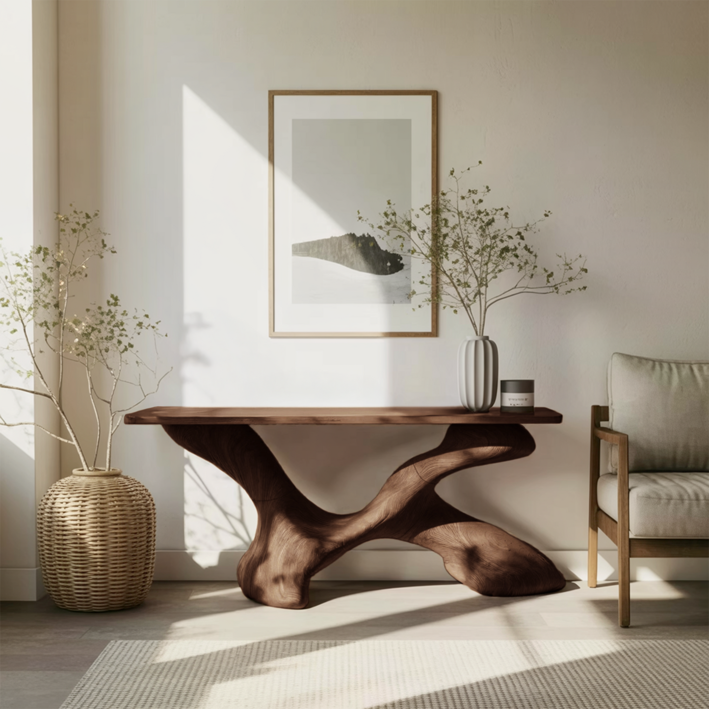 Mid Century Foyer Table For Living Room