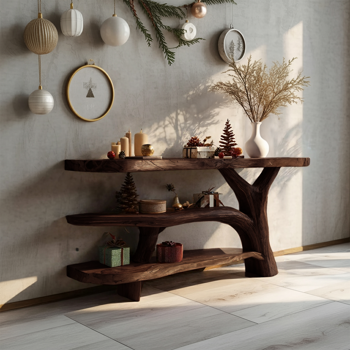 Handcrafted Solid Wood Console Table For Xmas Furniture Entryway Design