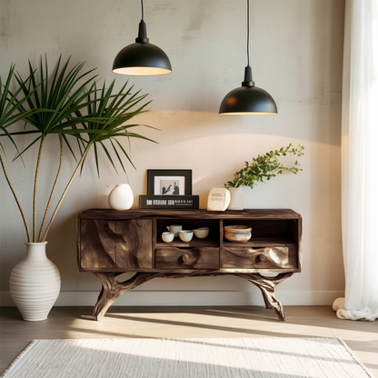 Handcrafted Wooden Console Table For Bedroom Luxury Home Accent