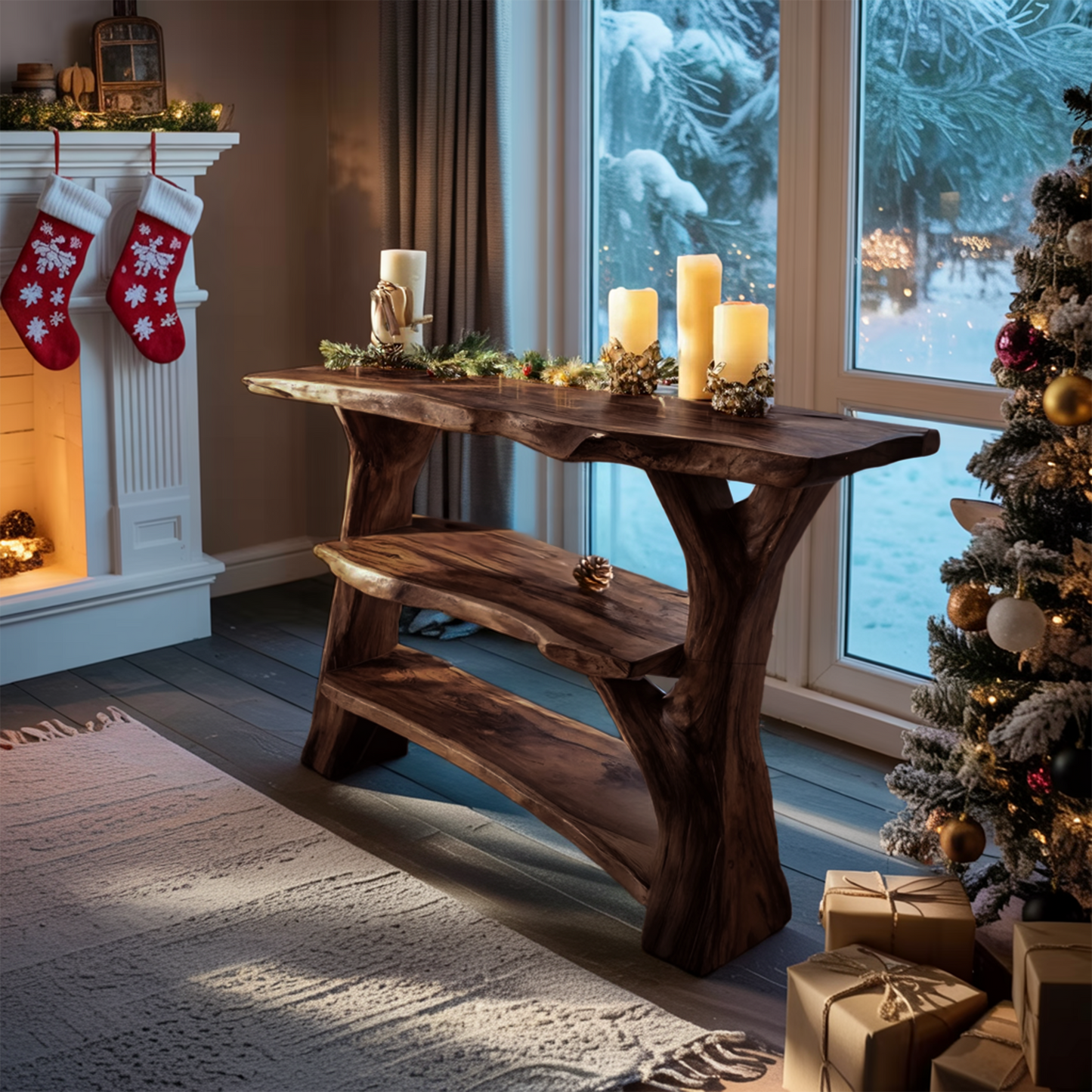 Handcrafted Live Edge Entryway Table For Christmas Bedroom Furniture Decor